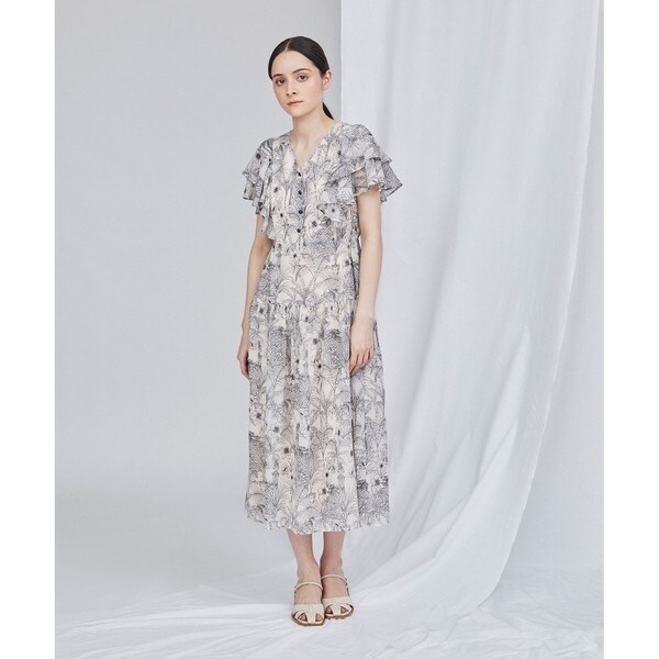 ラインプリントフリルワンピース | グレースコンチネンタル(GRACE