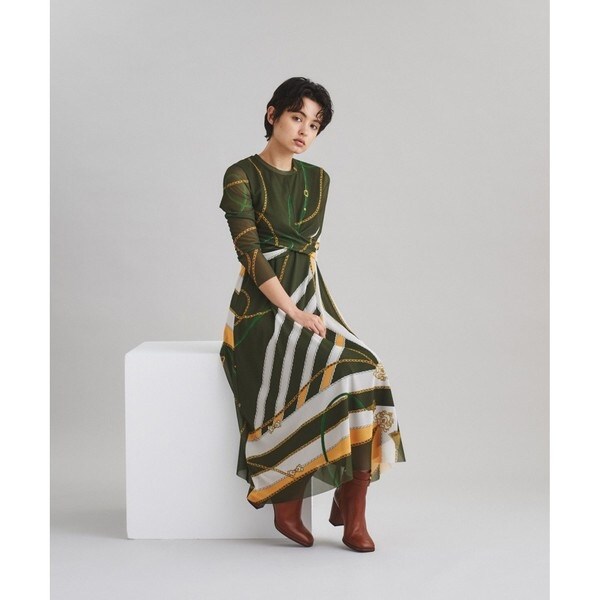 グレースコンチネンタル　スカーフチュールワンピース　ダイアグラム グレースコンチネンタル スカーフチュールワンピース ダイ