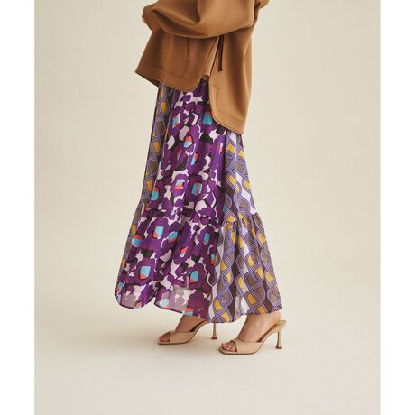 プリントコンビマキシスカート | グレースコンチネンタル(GRACE  