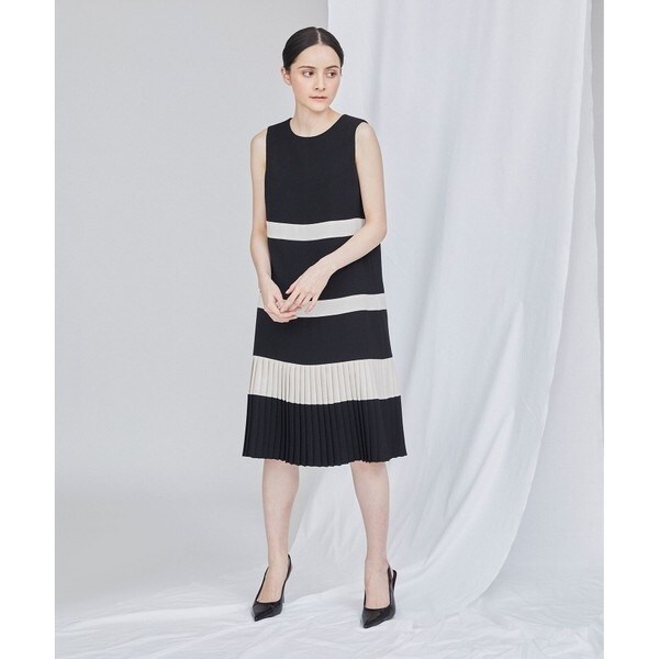 【美品】NOBLEリーフベインレースIラインワンピース　36サイズ 美品】NOBLEリーフベインレースIラインワンピース 36サイズ