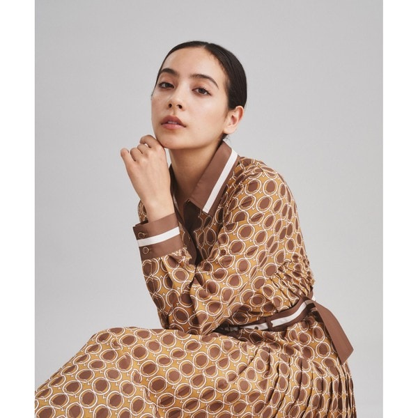 美品✨ グレースコンチネンタル バンダナコンビプリントワンピース36 ネイビー 美品✨ グレースコンチネンタル バンダナコンビプリント