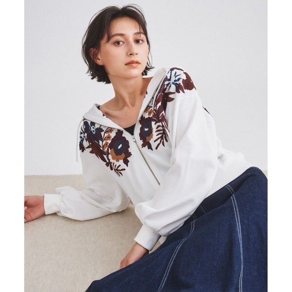 ぴ*ん様 グレースコンチネンタル　刺繍ショートパーカー 刺繍ショートパーカー | グレースコンチネンタル(GRACE