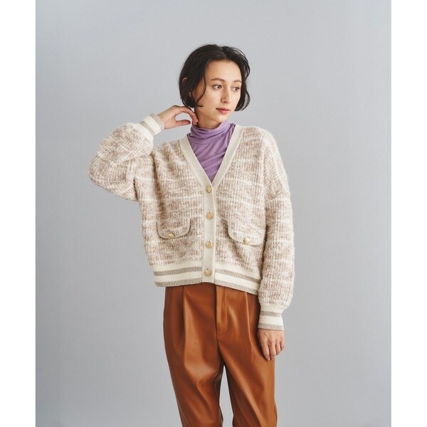 ツイードトリミングニットカーディガン | グレースコンチネンタル