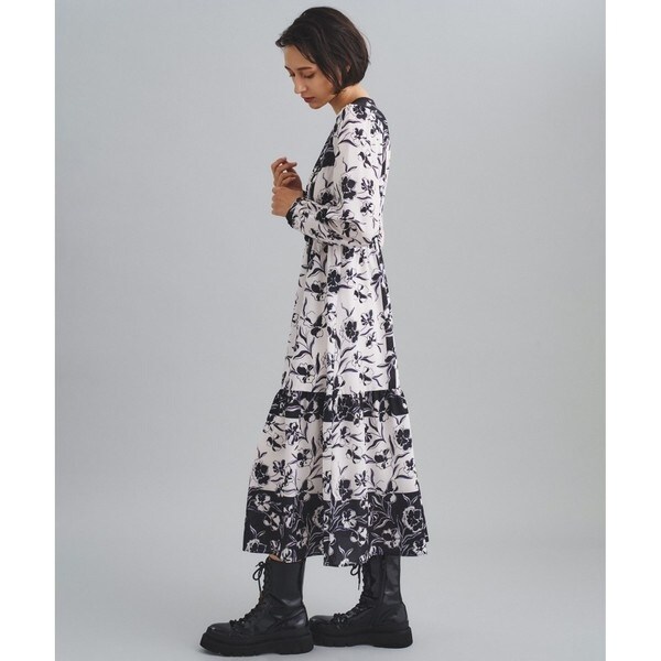 新品】GRACE CONTINENTALキカプリントティアードワンピース 38 キカ