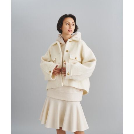 新品✨グレースコンチネンタル✨ファー付シャギージャケット✨34サイズ 