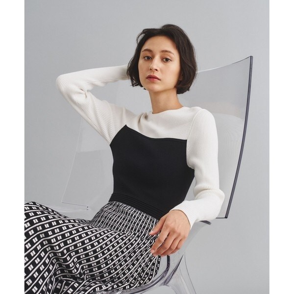 バイカラービスチェニットワンピース バイカラービスチェニットワンピース | グレースコンチネンタル(GRACE