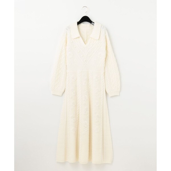 フローラル刺繍ニットワンピース | グレースコンチネンタル(GRACE