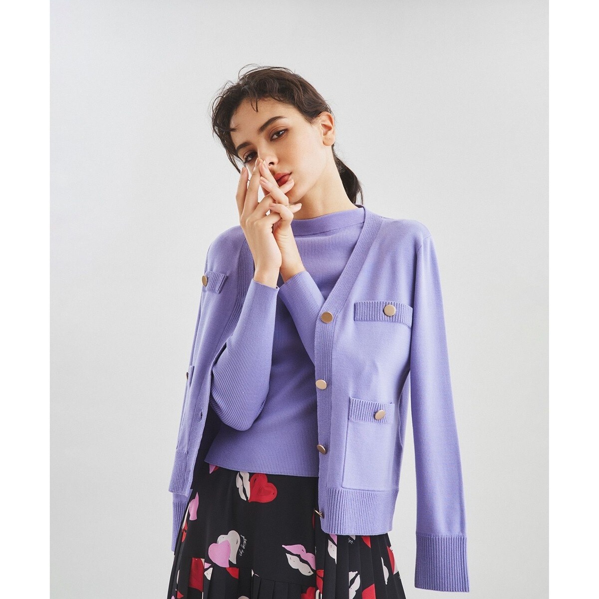 GRACE CONTINENTAL / グレースコンチネンタル ワッフルショートニットカーディガン ワッフルショートニットカーディガン / GRACE CONTINENTAL