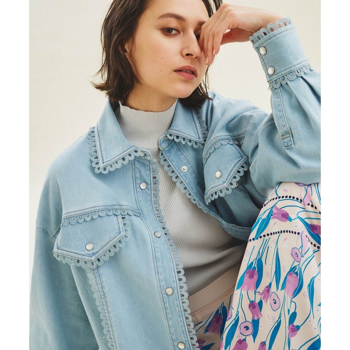 レースデニムシャツ | グレースコンチネンタル(GRACE CONTINENTAL