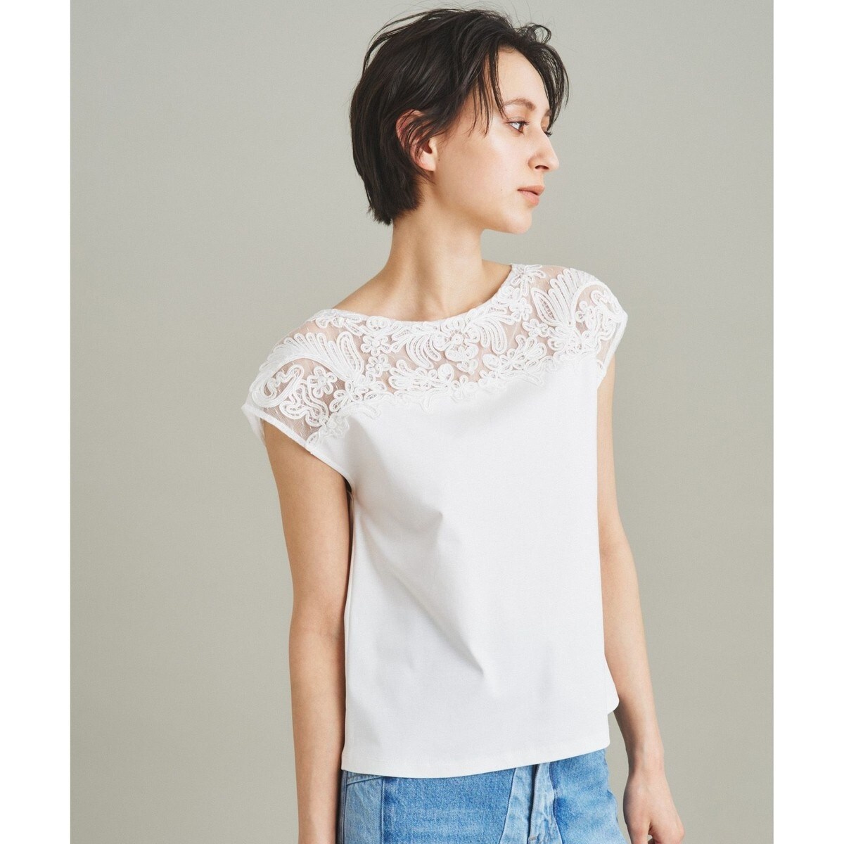 コード刺繍ヨークTシャツ | グレースコンチネンタル(GRACE