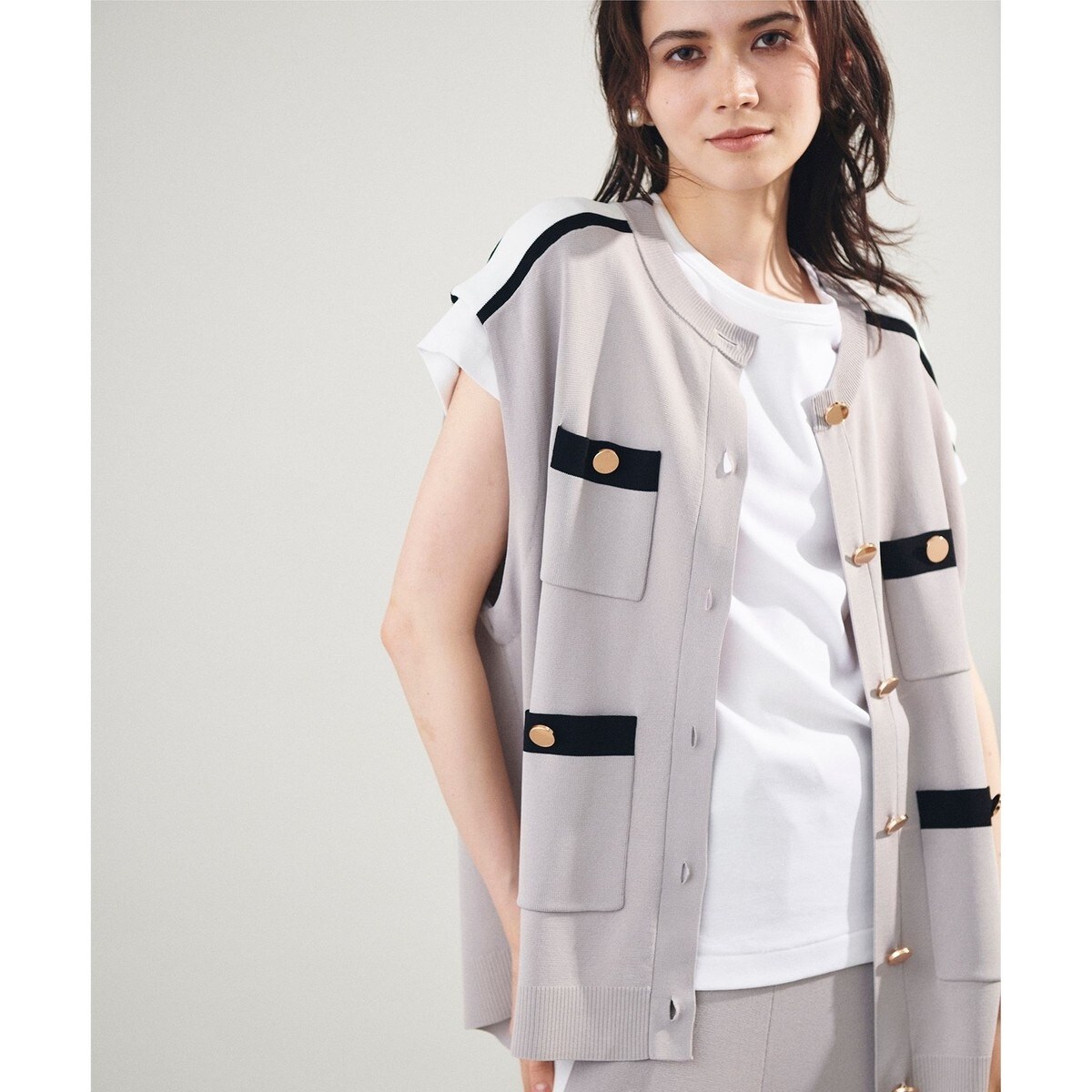 配色ラインニットジレ | グレースコンチネンタル(GRACE CONTINENTAL