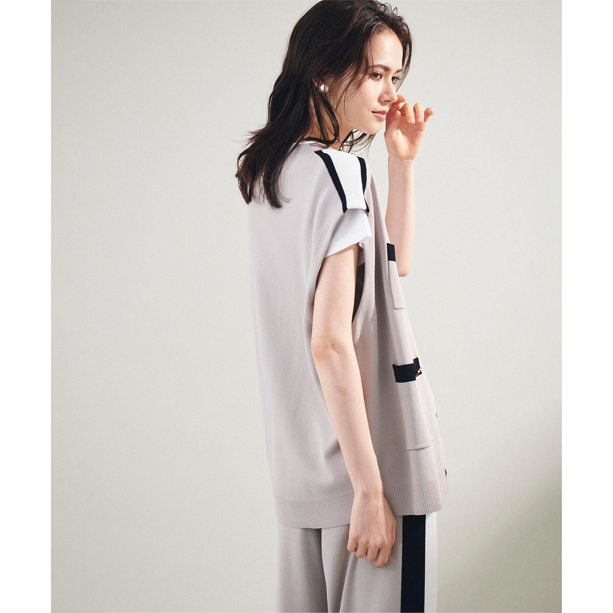 配色ラインニットジレ | グレースコンチネンタル(GRACE CONTINENTAL