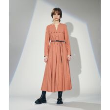 ボリュームフレアロングワンピース