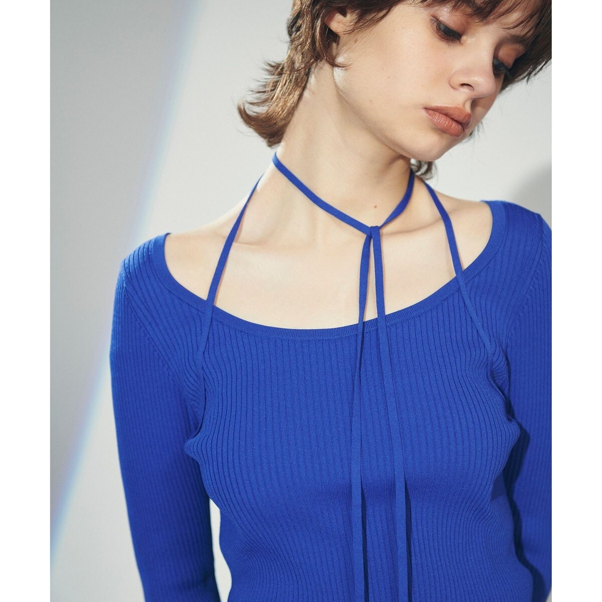 グレースコンチネンタル　リップトップス　美品 ラウンドリブニットトップ | グレースコンチネンタル(GRACE