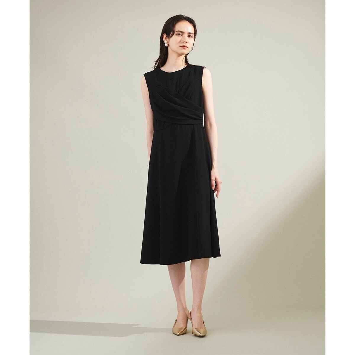 ドットジャガードノースリーブワンピース | グレース