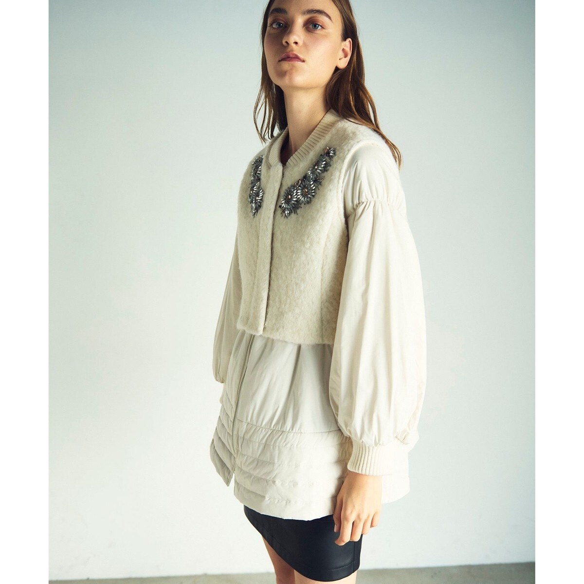 グレースコンチネンタル⭐️レイヤードビジューコート　サイズ38 グレースコンチネンタル⭐️レイヤードビジューコート サイズ38