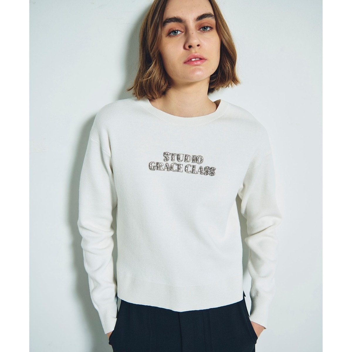 GRACE CONTINENTAL ショート丈 ロゴスエット ビジュー 36 ブッチャーショートパンツ / GRACE CONTINENTAL | GRACE