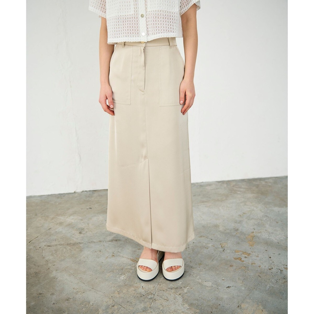 グレースコンチネンタル スカート カーキ ナイトparis 福袋2026 サテン