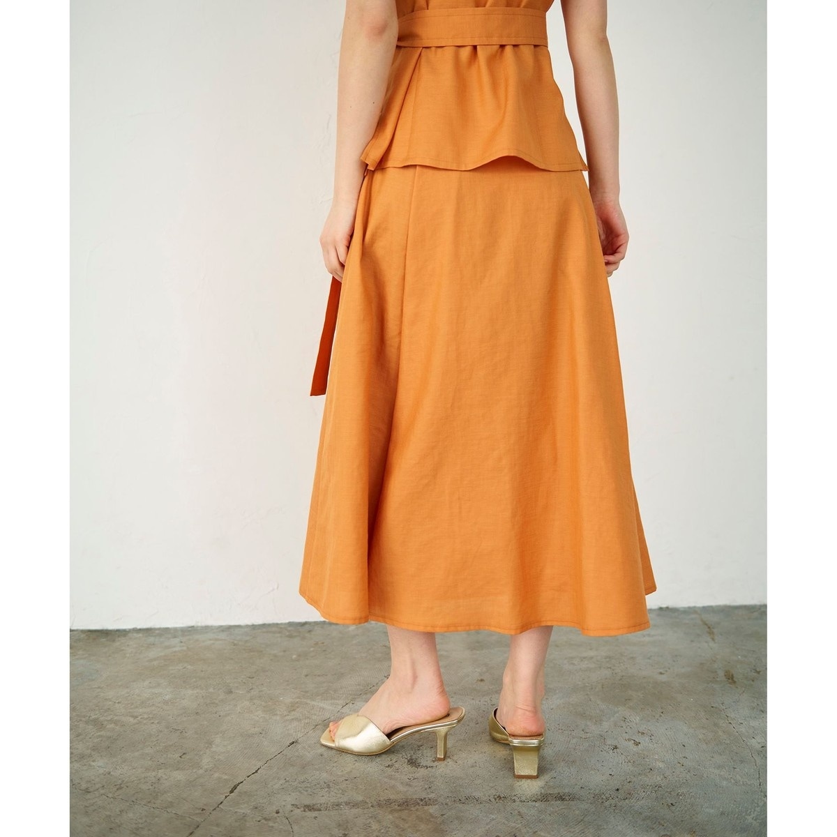 リネンタッチタックフレアスカート | グレースコンチネンタル(GRACE