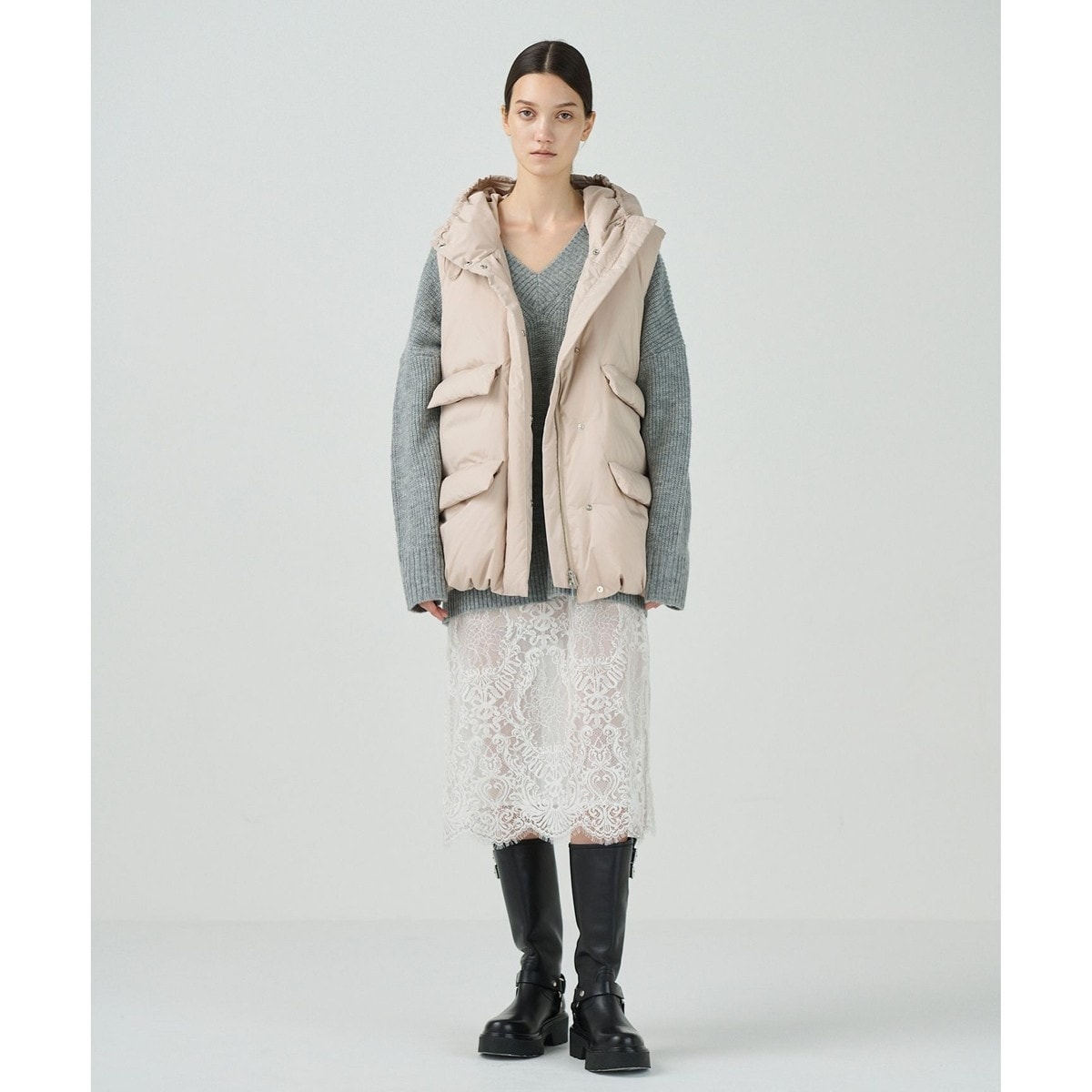 GRACE CONTINENTAL マルチWAYダウンコート グレー Ｌ GRACE CONTINENTAL マルチWAYダウンコート グレー L