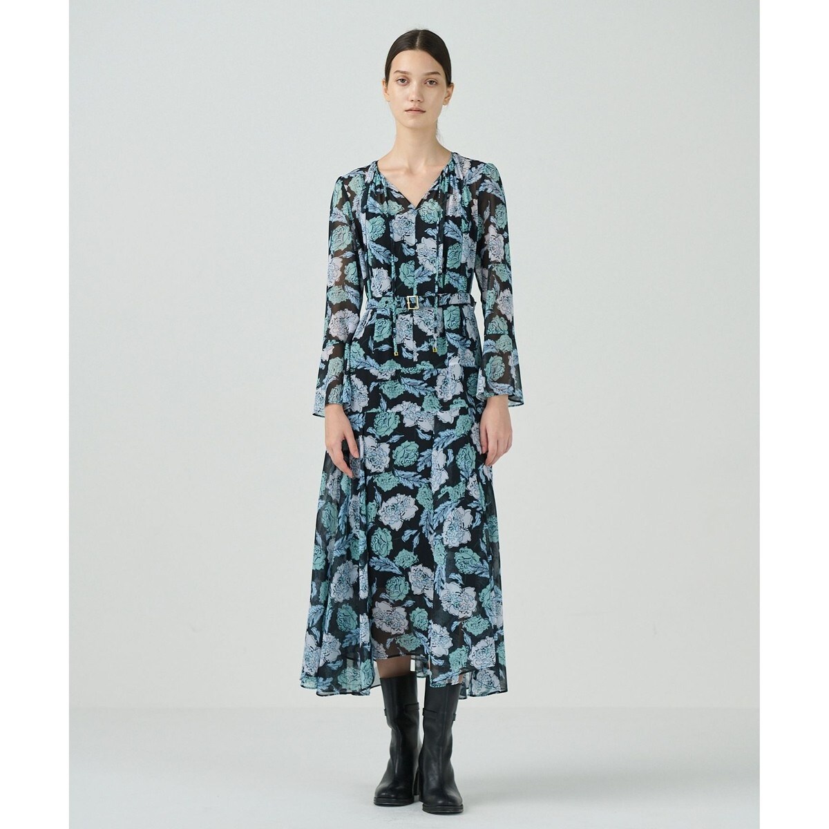 キャットプリントフライヨークワンピース | グレース