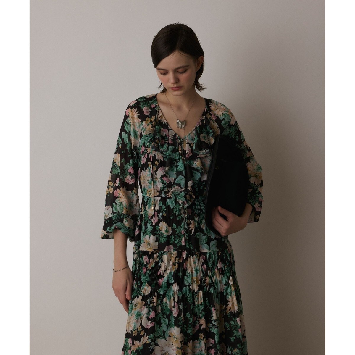 グレーププリントティアードワンピース | グレースコンチネンタル