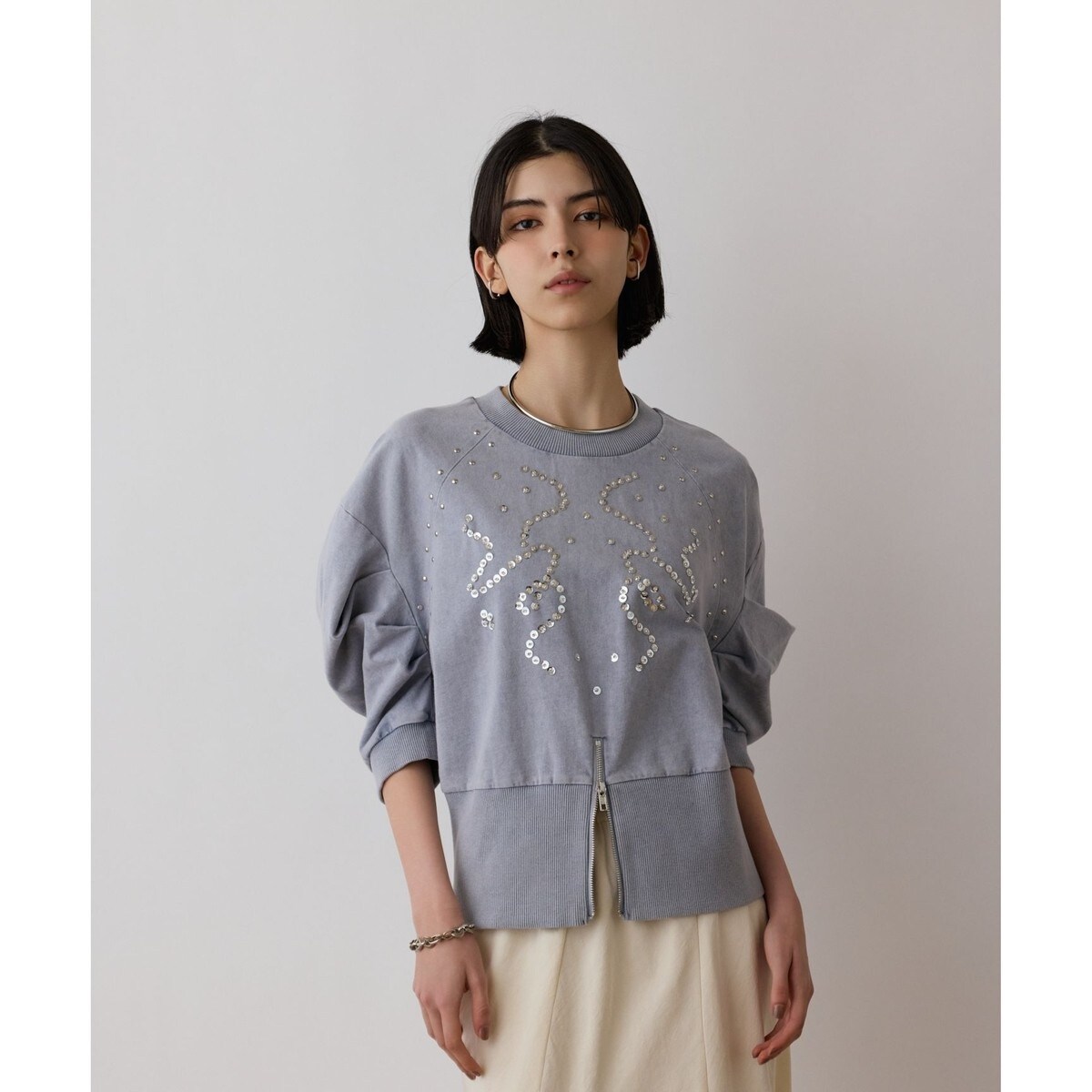 グレースコンチネンタル　パフスリーブトップス 刺繍パフスリーブニットトップ / GRACE CONTINENTAL | GRACE