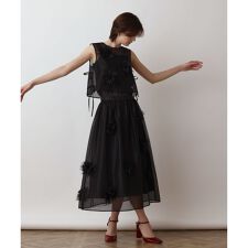 メッシュフラワースカート