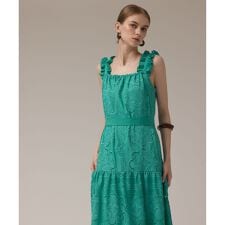 カットワーク刺繍ワンピース