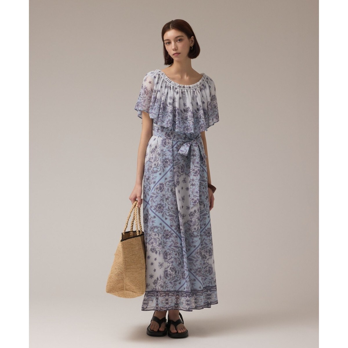 GRACE CONTINENTAL サマーカラープリントカシュクールワンピース GRACE CONTINENTAL サマーカラープリントカシュクールワンピース GRACE