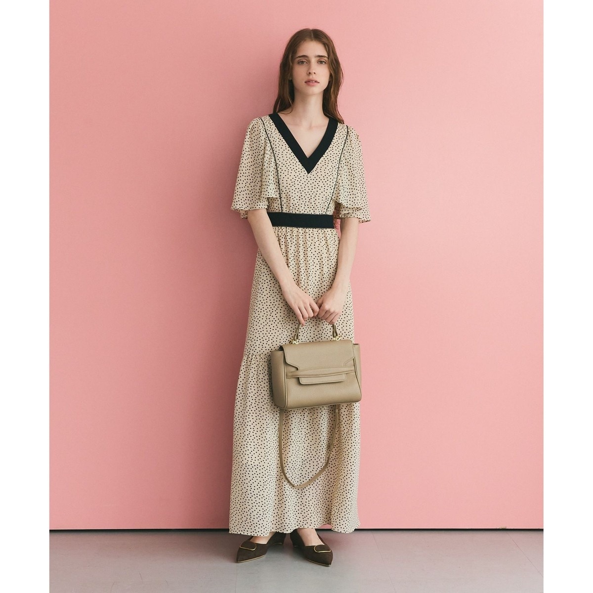 DVF☆エリオット ベルト付き ノースリーブ マキシドレス♪送料込 ROBEdeFLEURS/ローブドフルール】ノースリーブ ベルト付き