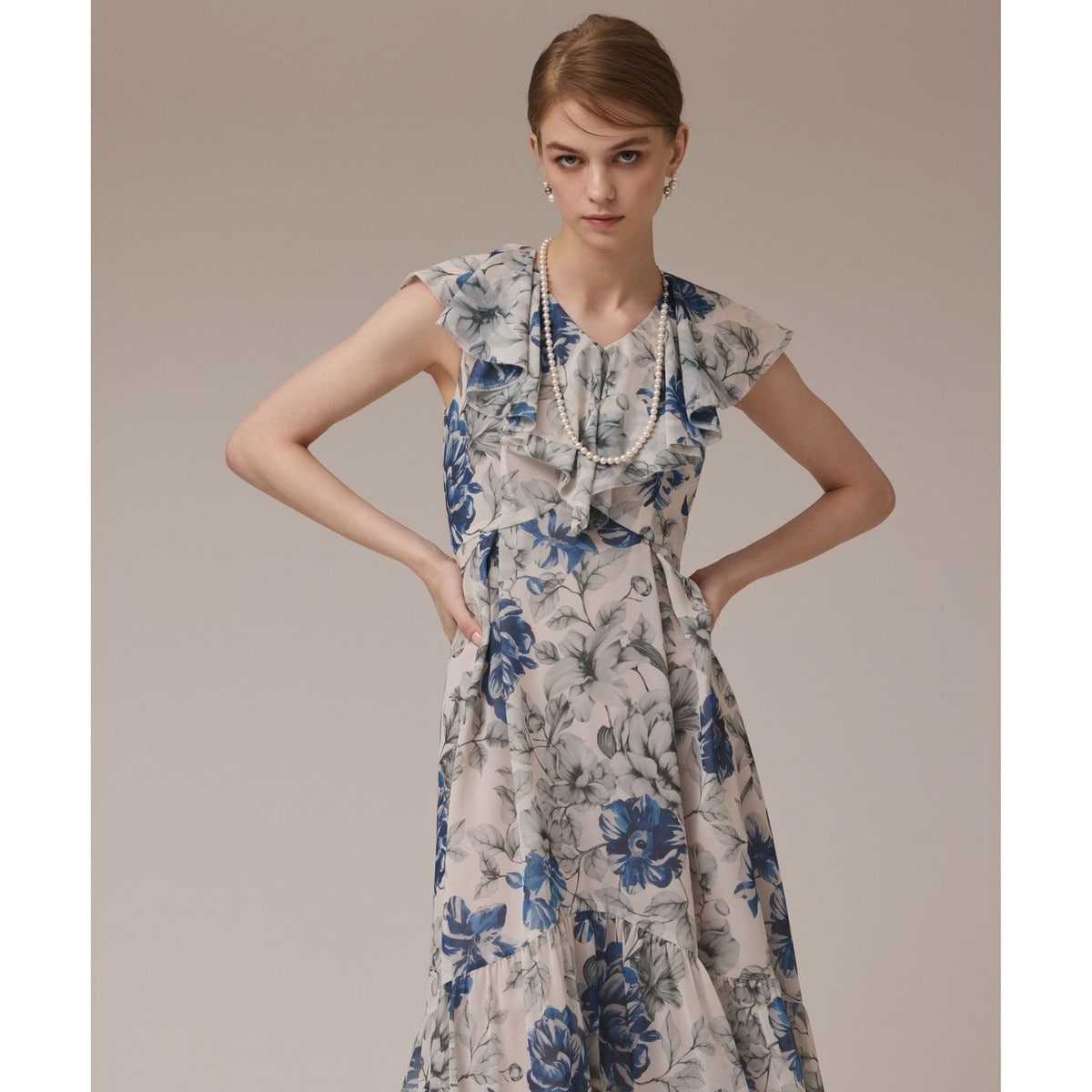 フラワープリントフリルワンピース | グレースコンチネンタル(GRACE