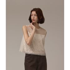 ビーズ刺繍トップ