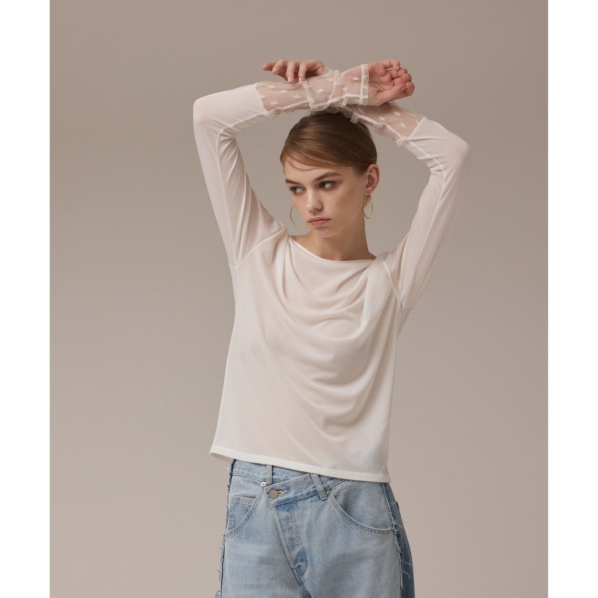 アセテートシアーカットトップ