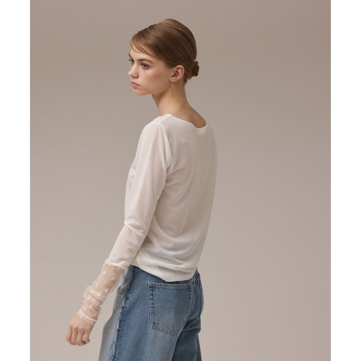 アセテートシアーカットトップ