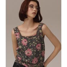 グレースコンチネンタル(GRACE CONTINENTAL)のローズプリントニットトップ