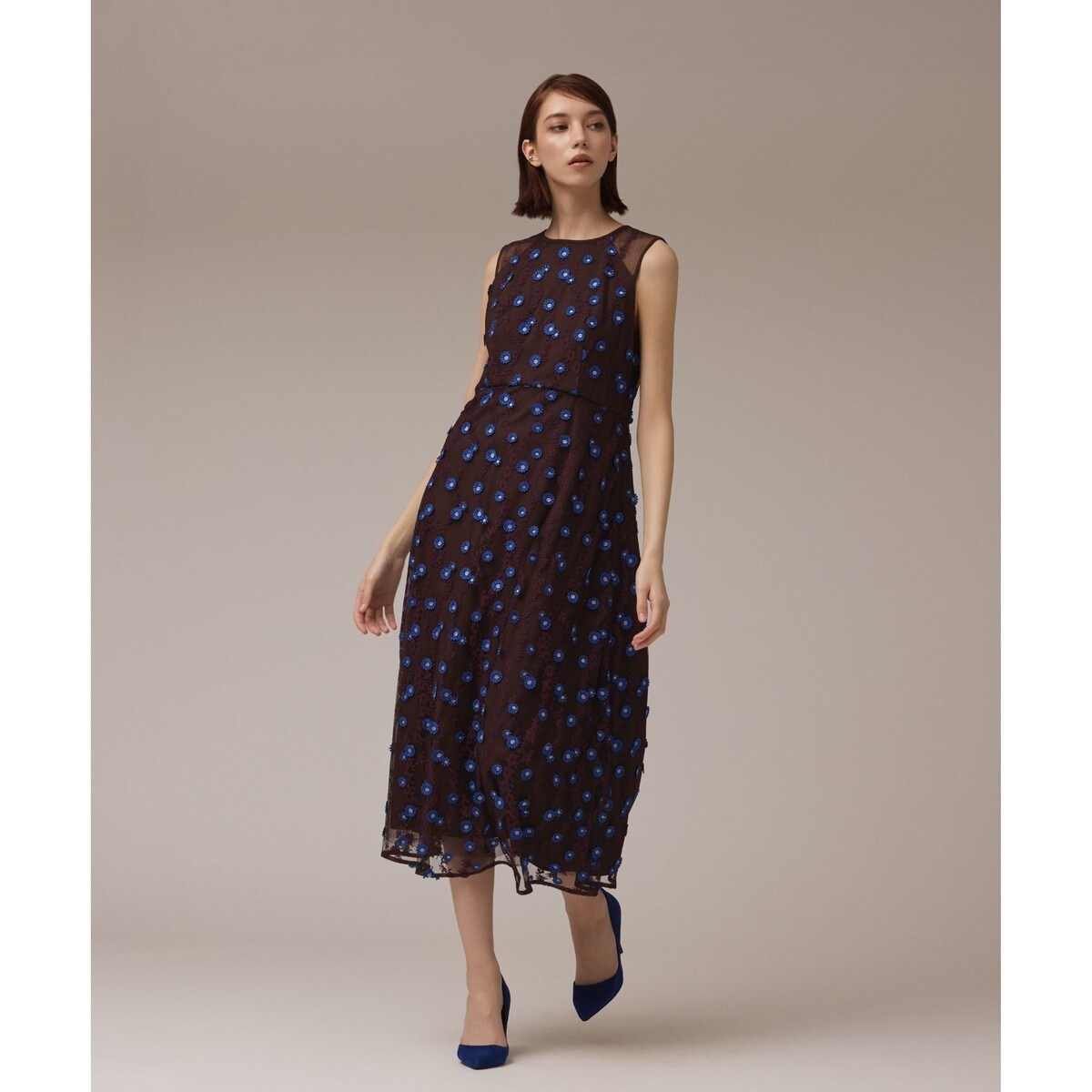 GRACE CONTINENTAL ワンピース バイカラーVネックニットワンピース / GRACE CONTINENTAL