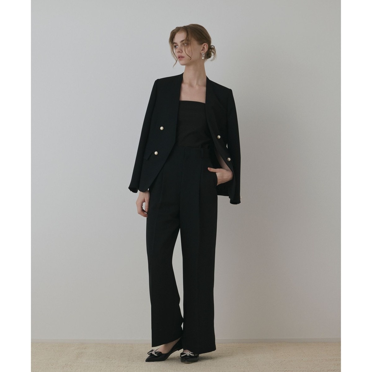 グレースコンチネンタル　フリンジチェーンジャケット セール】 フリンジチェーンジャケット （ノーカラージャケット