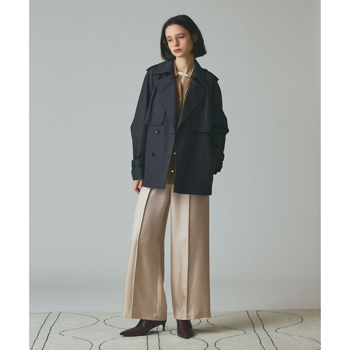 別注【Aquascutum/アクアスキュータム】xLESSAGE ショートトレンチ