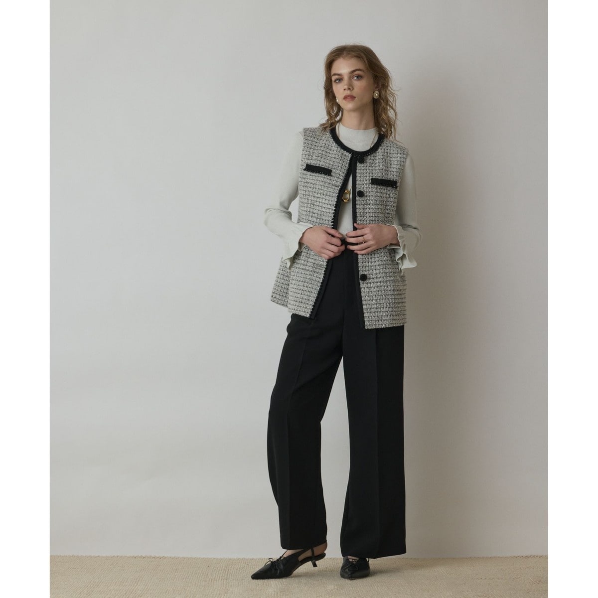 配色ラインニットジレ | グレースコンチネンタル(GRACE CONTINENTAL