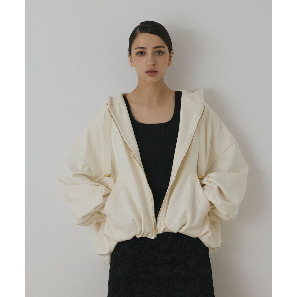 バルーン裏毛パーカー