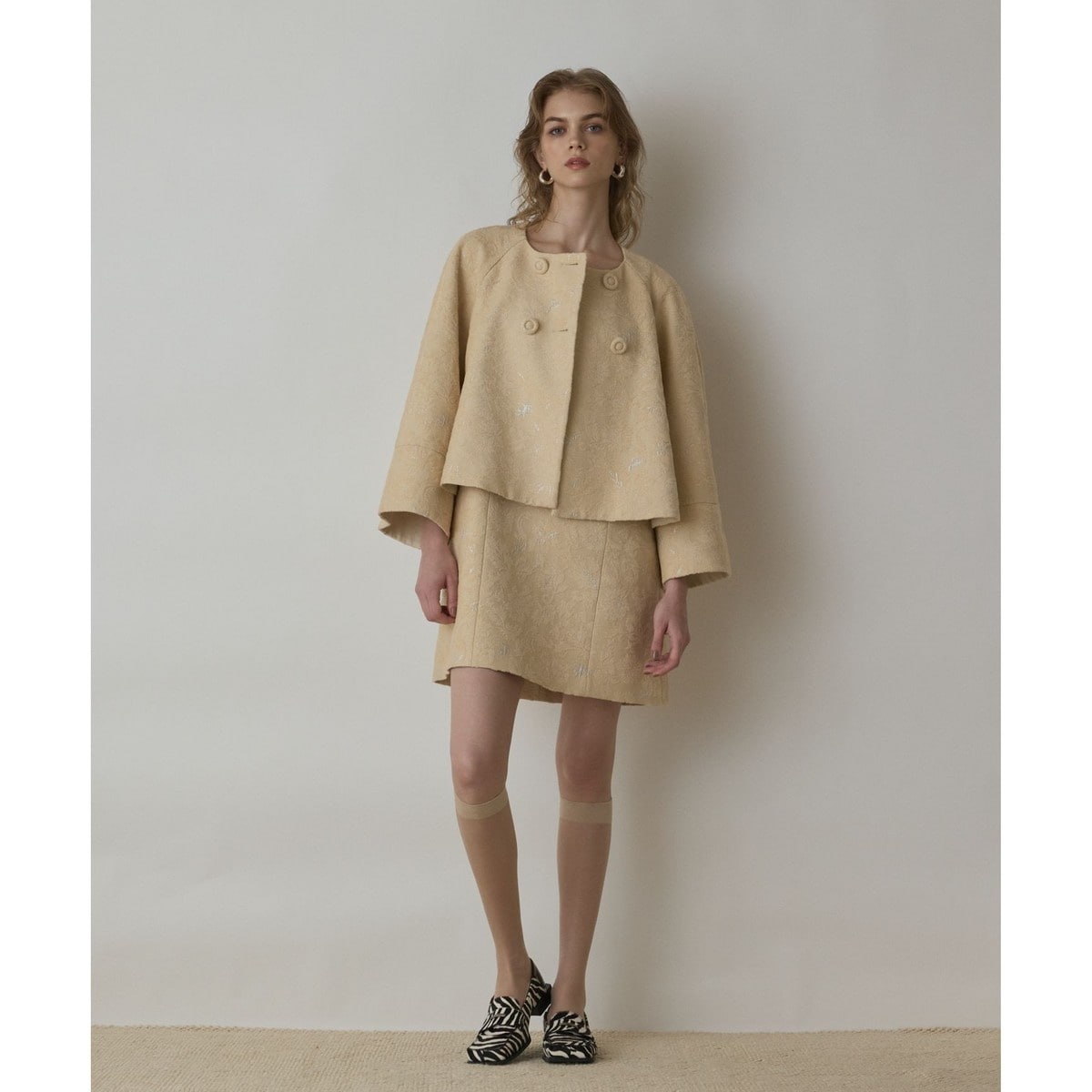 パールボタンノーカラージャケット | グレースコンチネンタル(GRACE