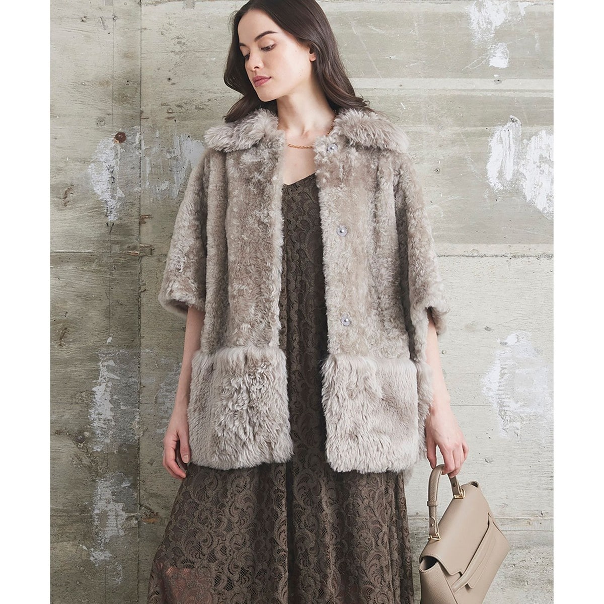 タグ付き グレースコンチネンタル 3色 ファーマフラー