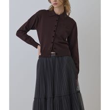 バイカラーロゴニットカーディガン