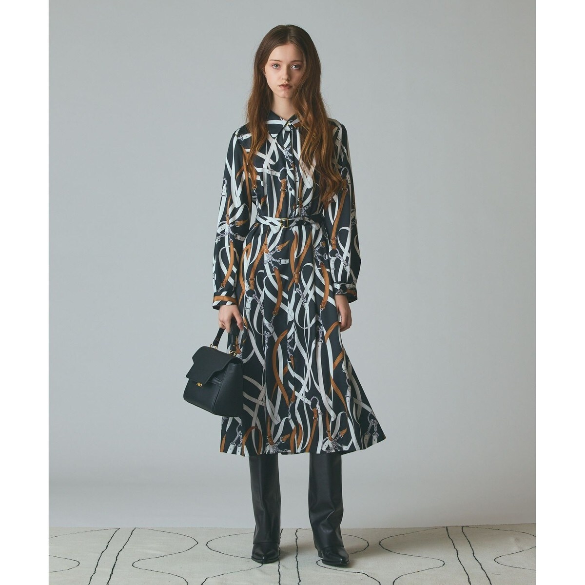 グレースコンチネンタル　キャットプリントフライ ヨークワンピース　ネコ柄♡ キャットプリントフライヨークワンピース / GRACE CONTINENTAL