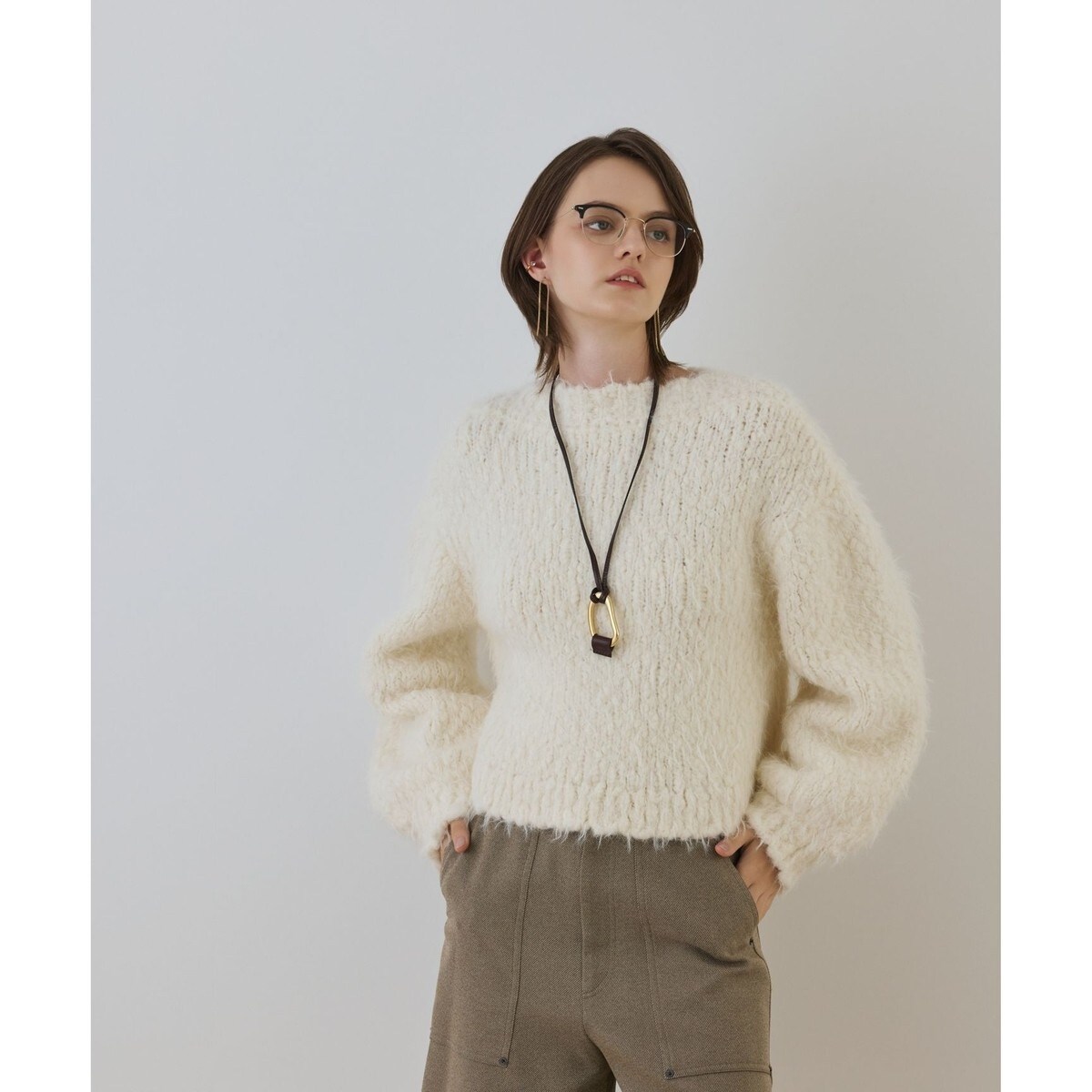 刺繍カラーニットトップ | グレースコンチネンタル(GRACE CONTINENTAL