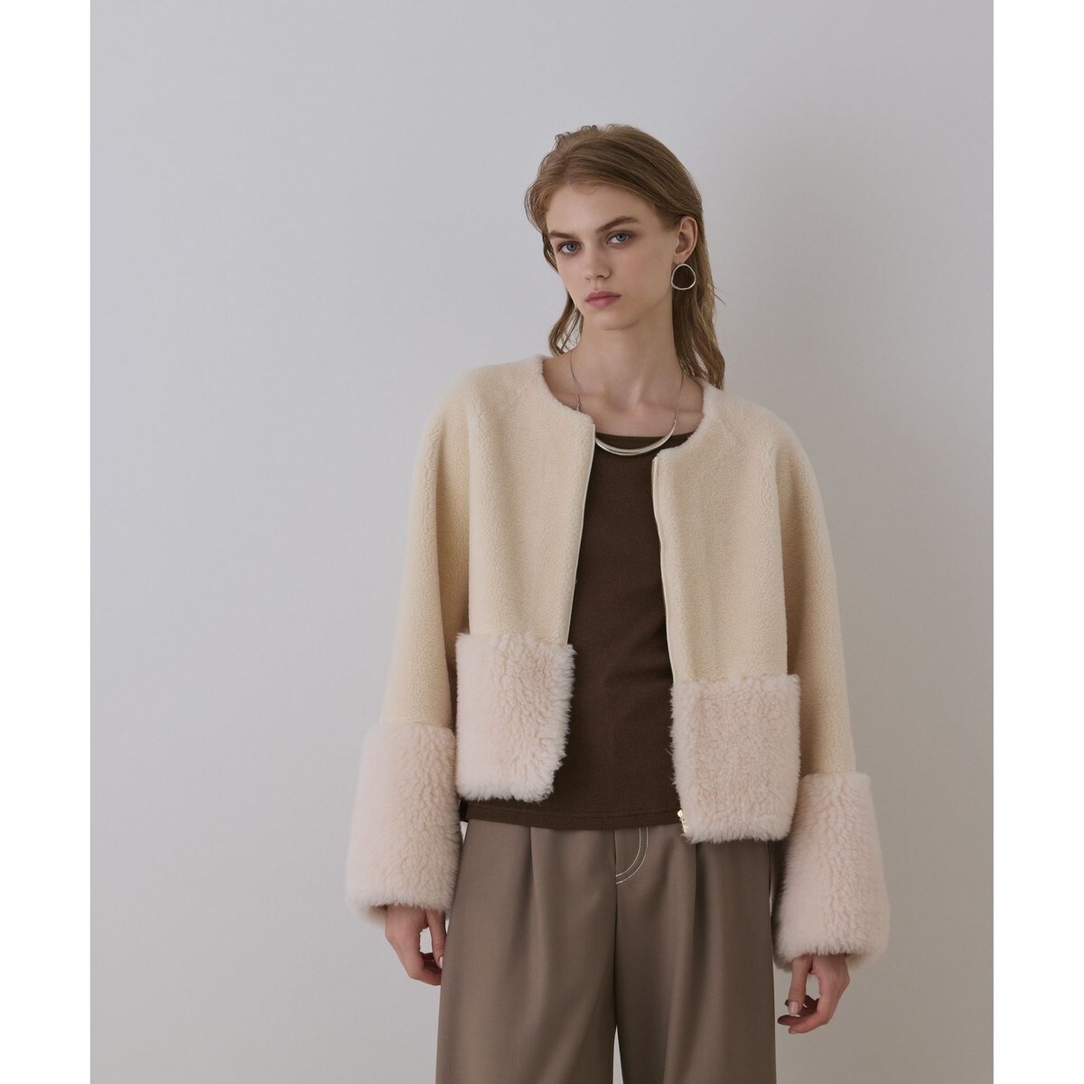 グレースコンチネンタル　Diagram モヘア　シャギーオーバージャケット グレースコンチネンタル Diagram モヘヤシャギーオーバージャケット