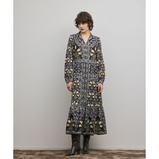 フラワーパターンプリントワンピース