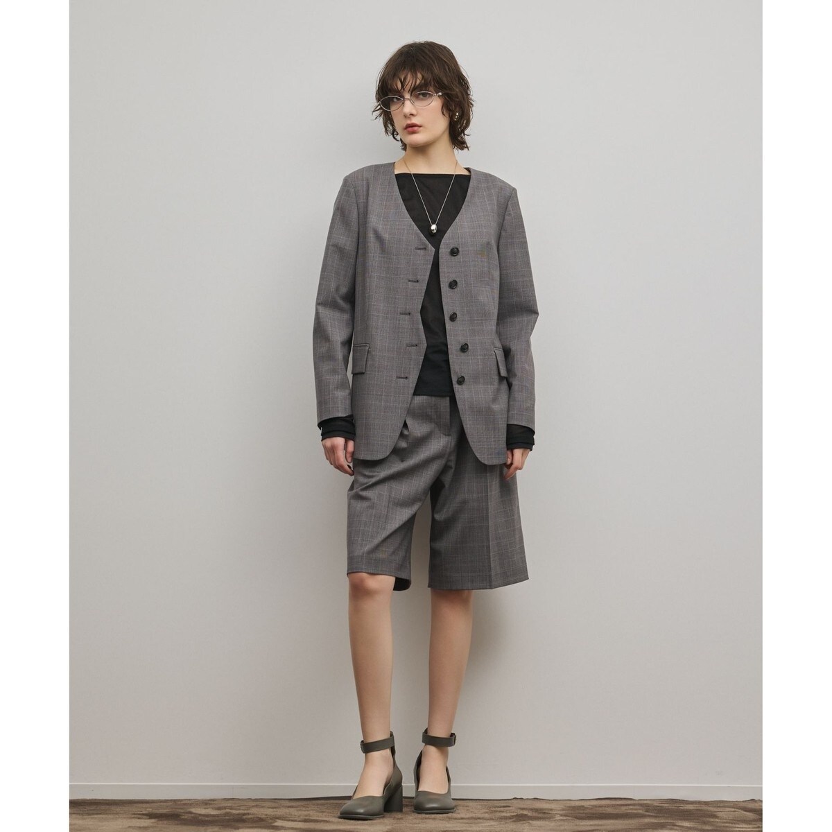 パールボタンノーカラージャケット | グレースコンチネンタル(GRACE