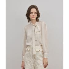 ストライプボウブラウス